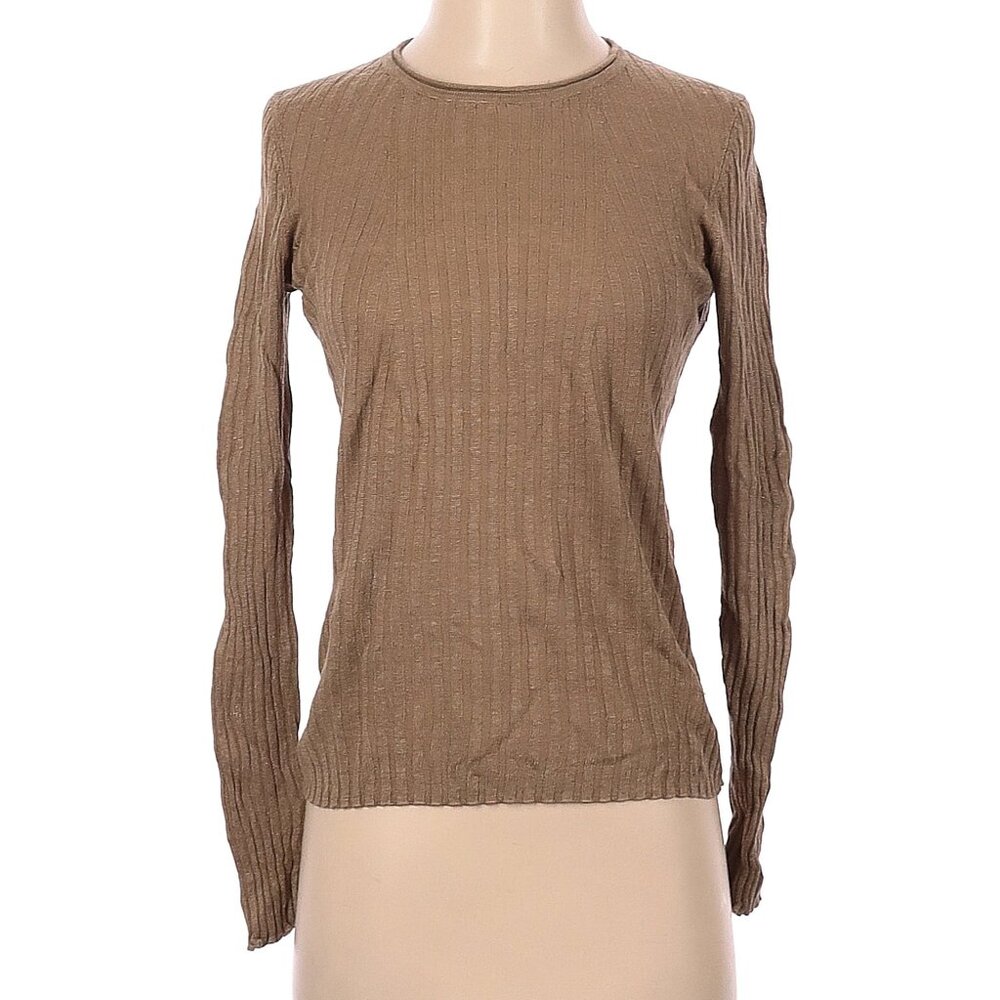 EUC Massimo Dutti Tan Knit Linen Top.